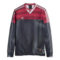 Men's adidas originals x Alexander Wang Crossover Logo Splicing Alphabet Printing Round Neck Long Sleeves Black T-Shirt DW7602