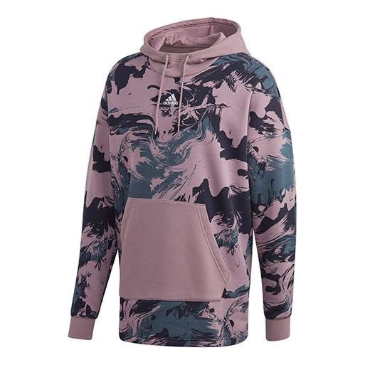 adidas logo Printing Tie Dye Casual Sports Pullover Purple GG6723