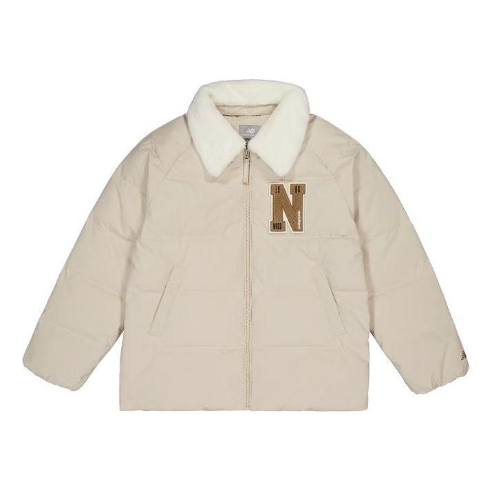 (WMNS) New Balance Warm Heavy Puffer Coat Asia Sizing 'Beige White' NPD4E122-LBE
