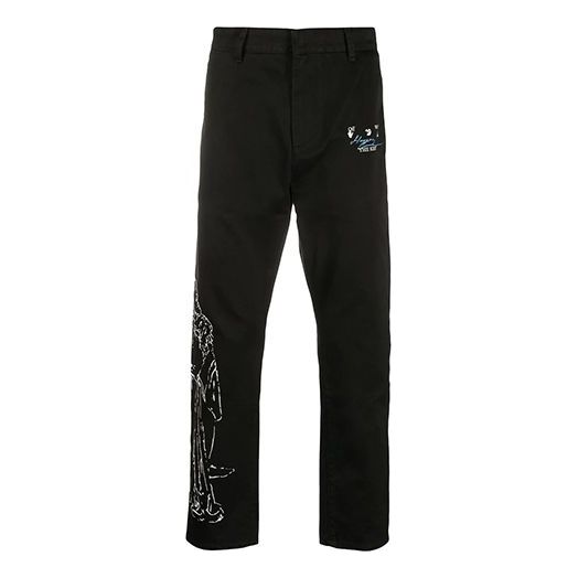 Off-White The Kiss Printed Straight-Leg Trousers OMCG017T20FAB0011001