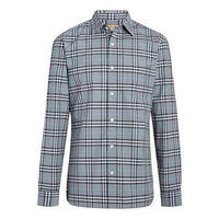 Men's Burberry Plaid Long Sleeves Shirt Blue Gray 80032831