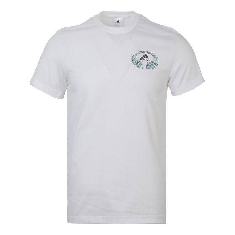 Men's adidas COURT VIZ TEE Round Neck White T-Shirt FM4982