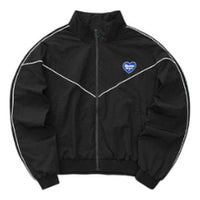 (WMNS) Skechers Logo Letter Heart Print Zip Jacket 'Black' L223W100