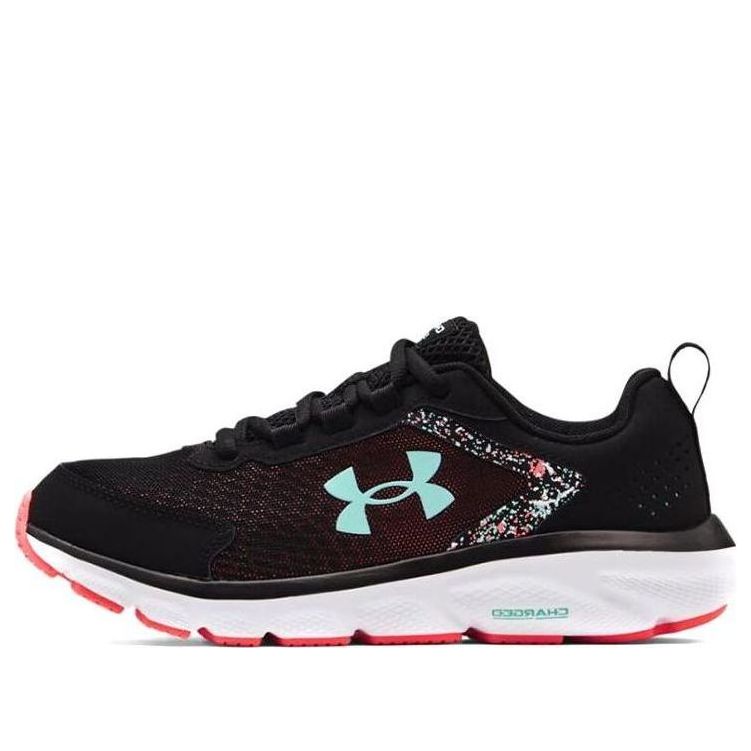 (WMNS) Under Armour Charged Assert 9 Wide 'Paint Splatter - Black Tile Blue' 3025417-001