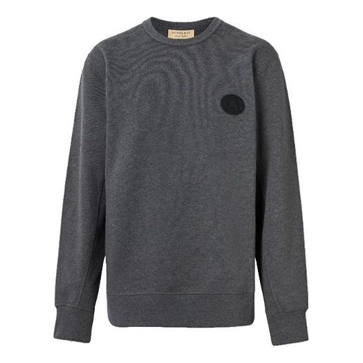 Men's Burberry SS21 Loose Round Neck Long Sleeves Gray 80078351