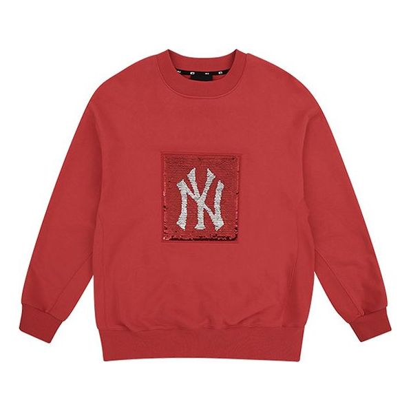 MLB Unisex New York Yankees Logo Printing Round-neck Sweatshirt Red 31MTW1941-50R