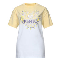 (WMNS) KENZO Gradient Tiger Head Embroidered T-Shirt 'Light Yellow' FA52TS9574YG-37