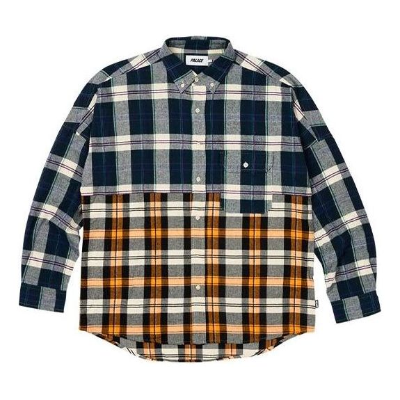 Palace Checkmate Drop Shoulder Shirt 'Navy' P25SHT020