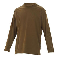 Men's Y-3 Logo Pattern Loose Round Neck Long Sleeves Khaki T-Shirt GV4120