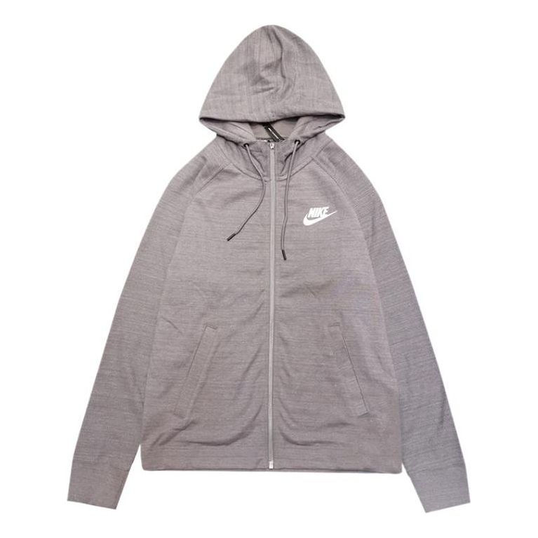 Nike logo zipped hooded jacket 'Grey' CD9177-056