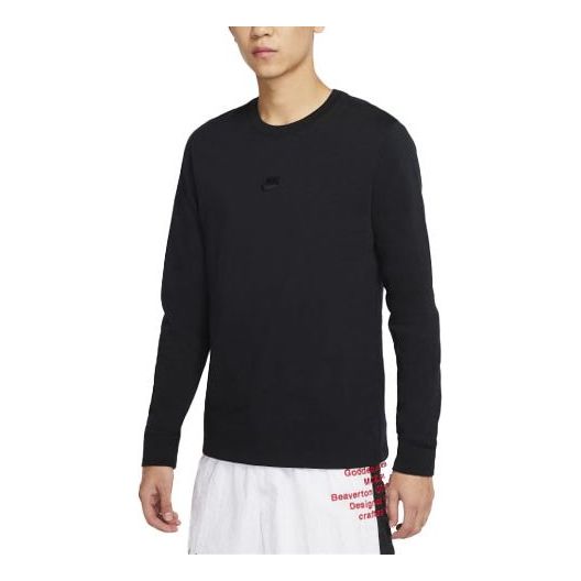 Nike Sportswear Logo Casual Sports Round Neck Long Sleeves Black DD5884-010