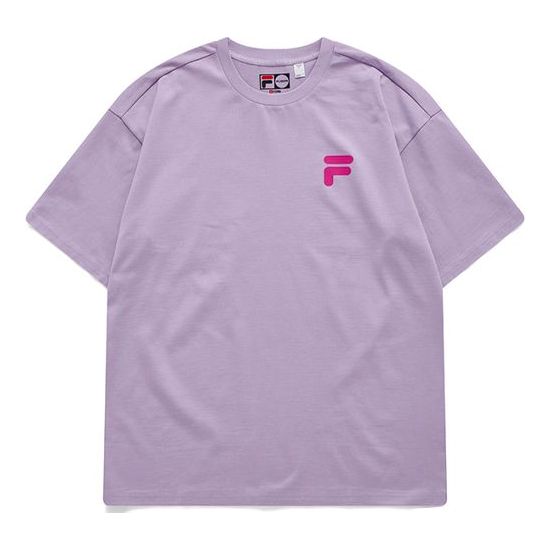 Fila FUSION Casual Sports Round Neck Short Sleeve Couple Style Purple T11U126110F-VT