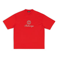 Balenciaga Qixi Crest T-Shirt Medium Fit 'Red' 612966TMVL46971