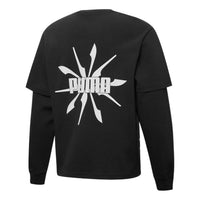 PUMA Logo Pattern Printing Loose Couple Style Sweater 'Black' 537017-01