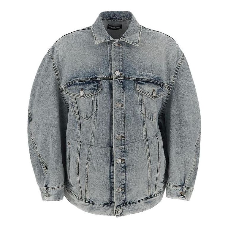 Balenciaga Twisted Sleeve Denim Jacket 'Blue Skies' 706654TDW144824