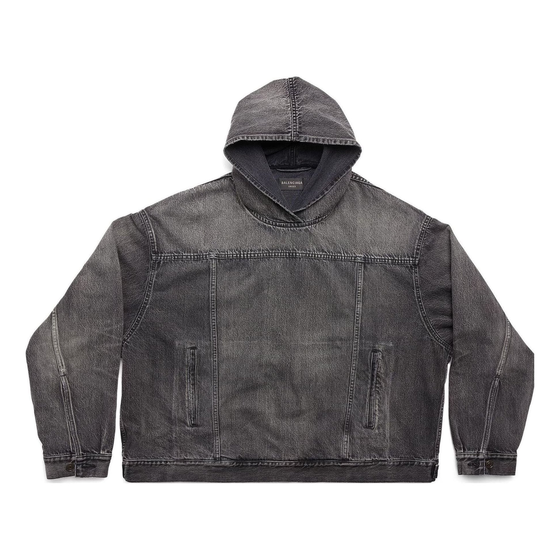 Balenciaga Pull-Over Jacket 'Black Japanese Denim' 719313TBP473340