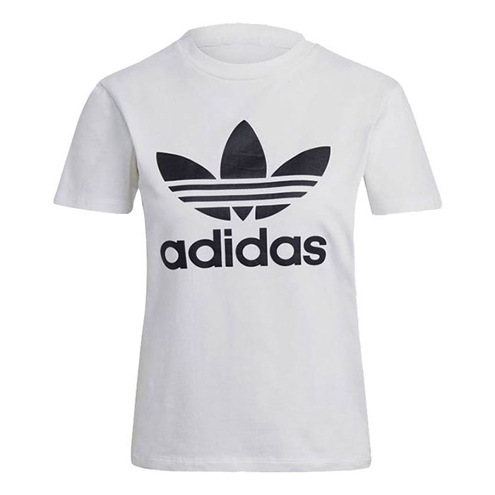 (WMNS) adidas originals Trefoil Tee Logo Printing Sports Round Neck Short Sleeve White T-Shirt GN2899