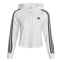 (WMNS) adidas 3-Stripes Cropped Hoodie 'White' GM5574