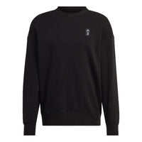 Men's adidas Juventus FW22 Pattern Printing Loose Round Neck Pullover Soccer/Football Black HD8866