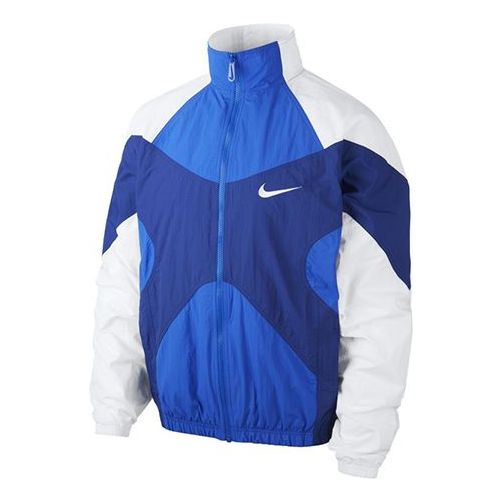 Nike Sportswear Colorblock Woven Stand Collar Long Sleeves Jacket Blue BV5211-405