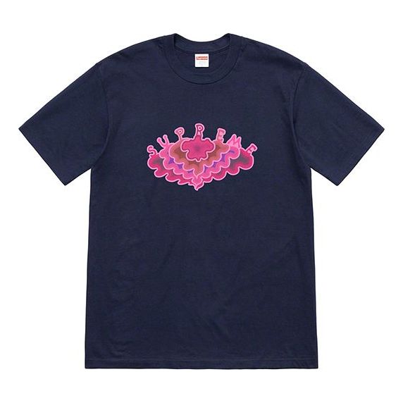 Supreme SS19 Cloud Tee clouds Pattern Short Sleeve Unisex Navy Blue SUP-SS19-10506
