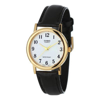 CASIO Leather Blac kStrap Gold Dial Analog MTP-1093Q-7B2