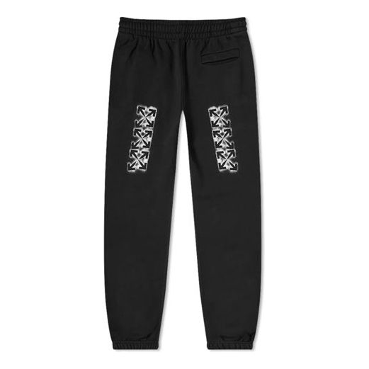 Men's Off-White Stancil Black Sports Pants/Trousers/Joggers OMCH029E20FLE0031001