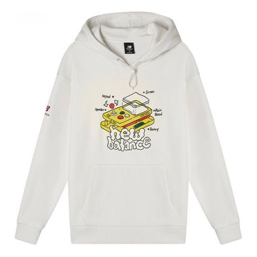 New Balance Graphic Print Hoodie Asia Sizing 'White' AMT11336-IV