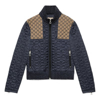 Gucci Quilted Jacket with GG Fabric Detail 'Beige Blue' 715540-ZAKY4-4433