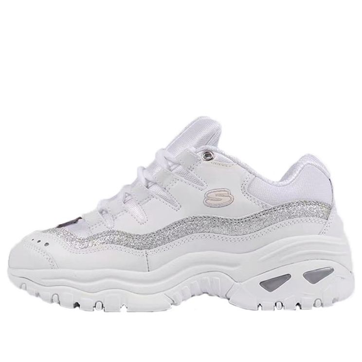 (WMNS) Skechers D'lites White/Silver 13415-WSL