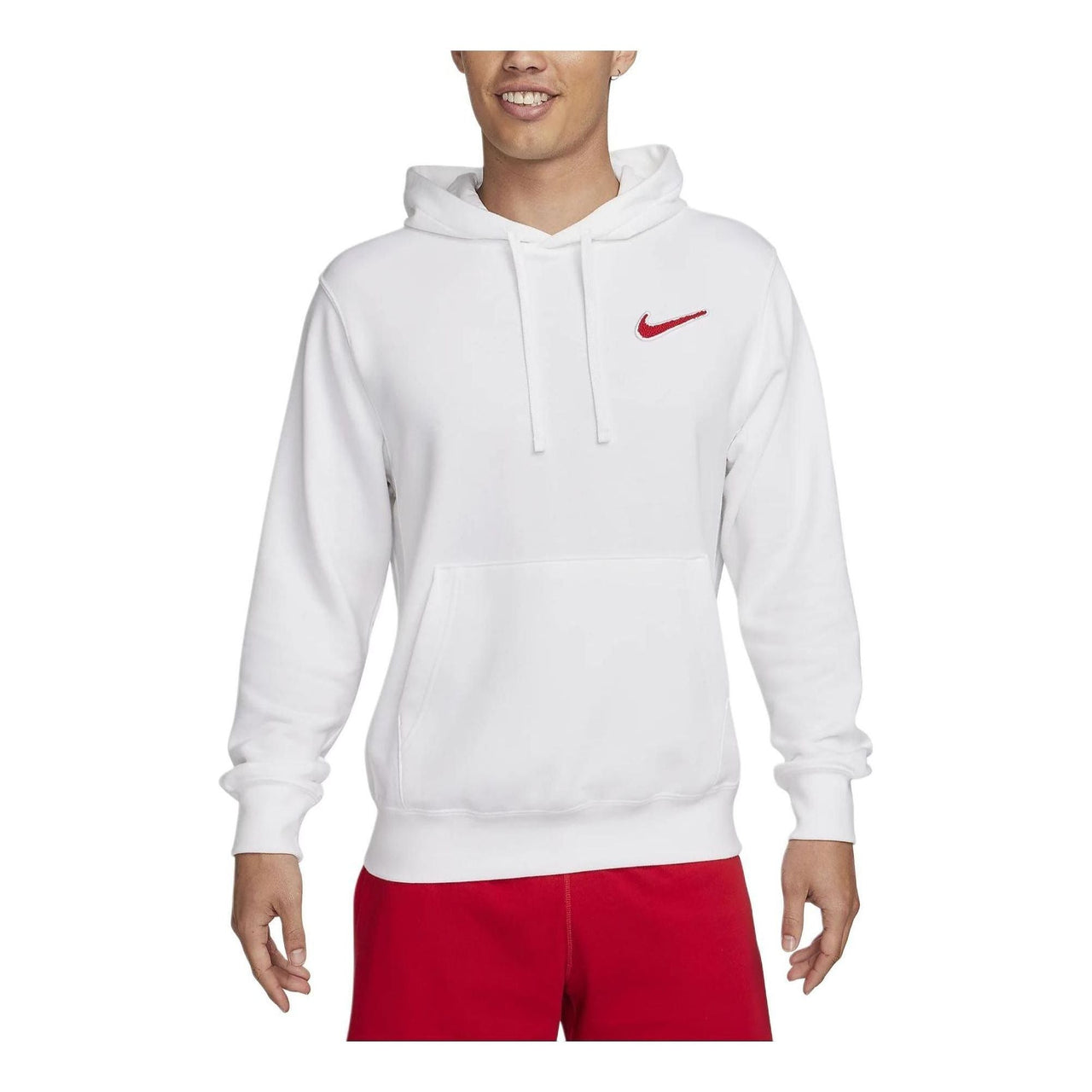 Nike Sportswear Pullover French Terry Hoodie 'White University Red' FZ5201-100