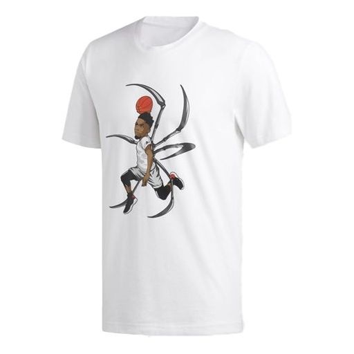 adidas Spida Geek Up Cartoon Character Printing Short Sleeve White DQ0920