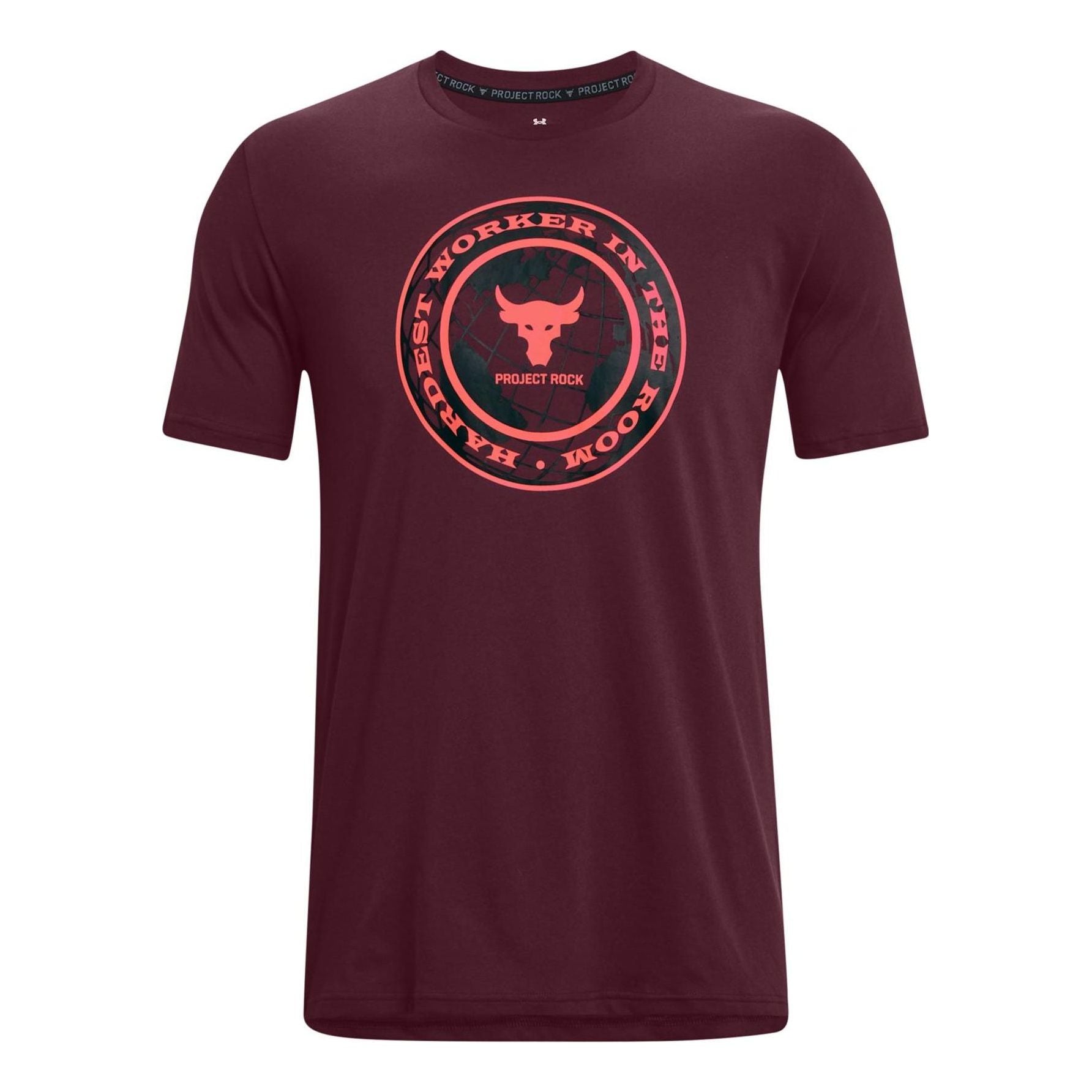 Under Armour Project Rock Globe T-shirt 'Burgundy' 1373746-600