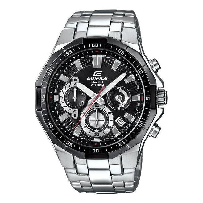 Men's CASIO EDIFICE Series Fashion Waterproof Quartz Watch Stainless Steel Strap Silver Mens EFR-554D-1A