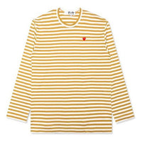 COMME des GARCONS PLAY Striped Mini Logo Long Sleeves Tee 'Yellow White' AZ-T218-051-5