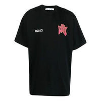 Off-White SS21 Alphabet Logo Printing Short Sleeve Loose Fit Black OMAA038S21JER0101025