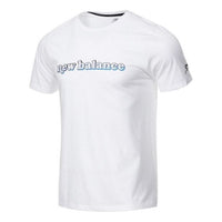 New Balance Logo Print Heathertech Short Sleeve T-shirt Asia Sizing 'White Blue' AMT11071-WBP