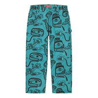 Supreme FW19 Week 7 Painter Pant Printing Pattern Casual Long Pants Unisex Blue SUP-FW19-695