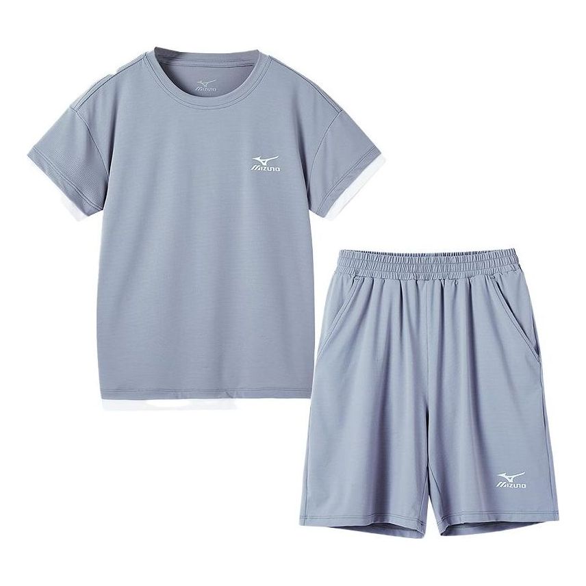 (GS) Mizuno Sportswear T-shirt Suit 'Grey' TZ2278