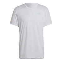 adidas Solid Color Logo Micro Mark Sports Training Breathable Round Neck Short Sleeve White H58587