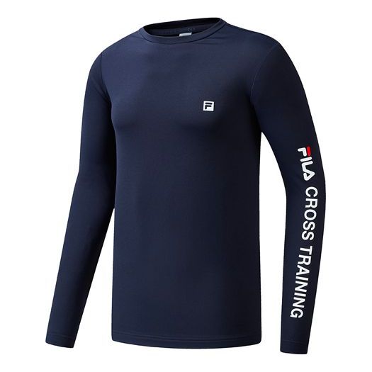 FILA Sports Gym Alphabet Printing Long Sleeves Blue A11M111201F-NV
