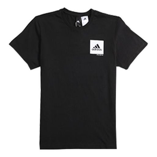 adidas Confidential T Alphabet Logo Round Neck Sports Short Sleeve Black CV4551