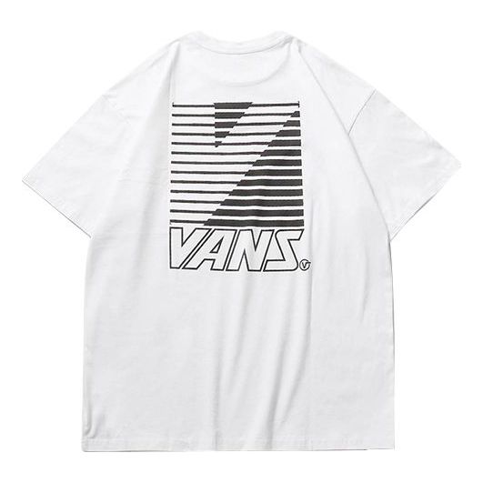 Vans Back Logo Printing Short Sleeve Couple Style White VN0A4MLTWHT