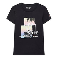 (WMNS) FILA Printing Pattern Short Sleeve Blue F11W028148F-NV
