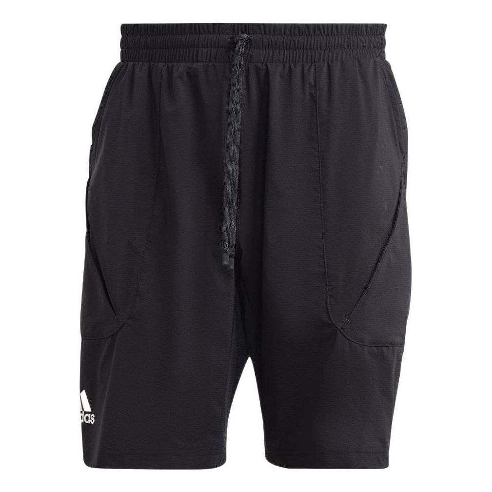 Men's adidas Casual Logo Printing Straight Shorts Black HY8721