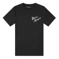 Men's PALM ANGELS Back Sacred Heart Tee Heart Shape Printing Short Sleeve Black PMAA001S204130151088