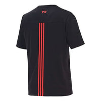 Y-3 Contrasting Colors Logo Printing Loose Short Sleeve Unisex Black GM5898