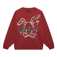 Li-Ning Counterflow Cartoon Rabbit Graphic Sweatshirt 'Red' AWDT527-4