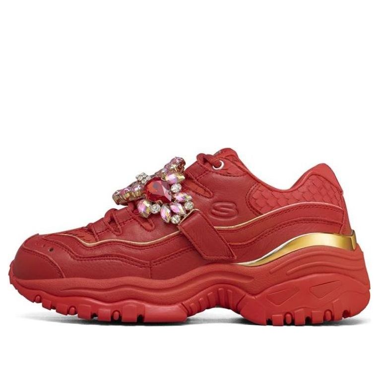 (WMNS) Skechers D'lites 2.0 Running Shoes Red 7149247-RED