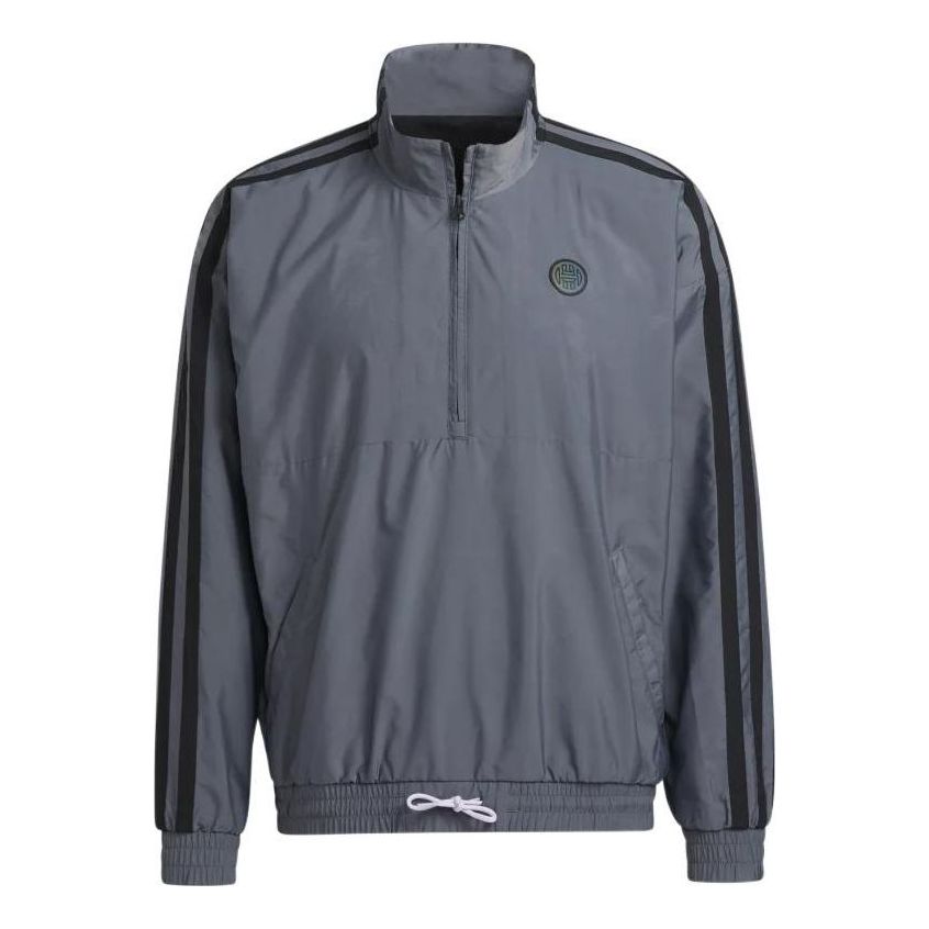 Men's adidas Zipper Sports Jacket Gray GV4675